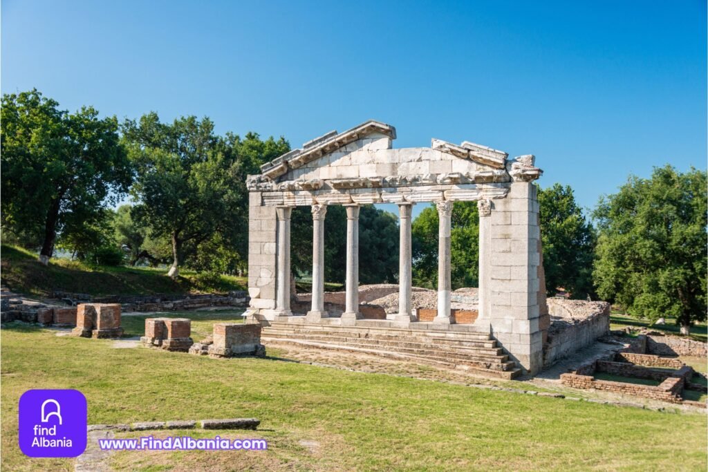 Ancient columns at Apollonia Archaeological Park Albania